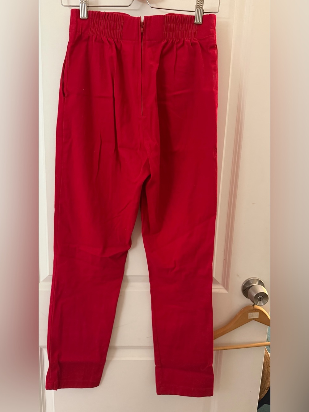 PUG  Red High-Waist Trousers sz M - Picture 2 of 4